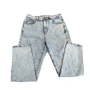 GARAGE Mom/Mom high rise acid wash jean